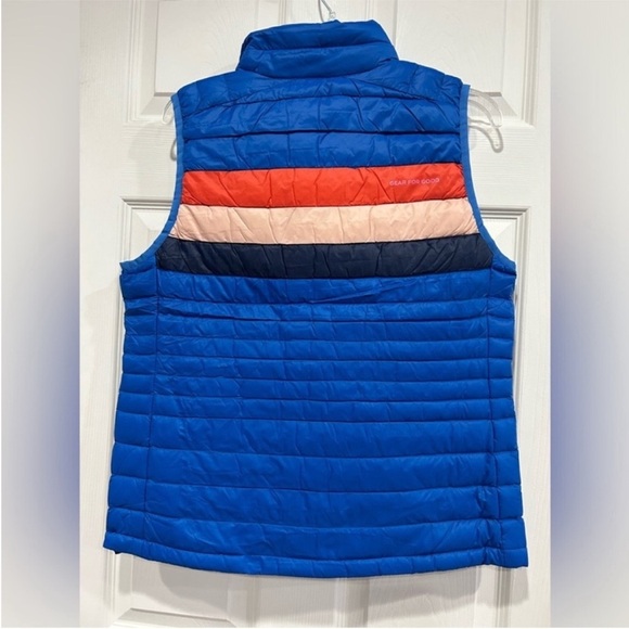Cotopaxi Women’s XL Fuego Down Insulated Puff Vest Blue Atlantic Stripes NWT - Picture 3 of 14